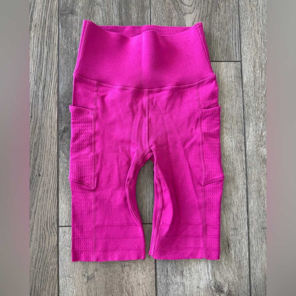 Fabletics High-Waisted SculptKnit Pocket Shorts, Very Berry - Picture 7 of 13